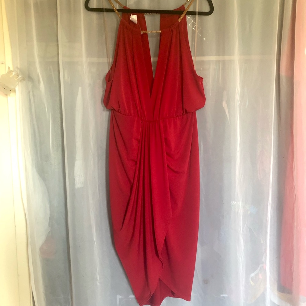 Red party dress